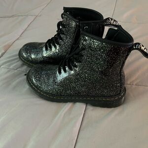 Dr. Martens Kids Glittery Black Boots